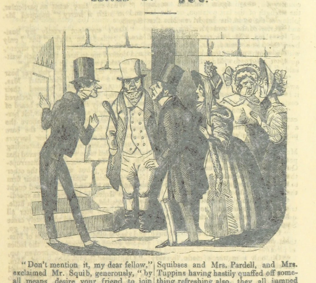 An illustration from The post-humorous notes of the Pickwickian Club. Edited by “Bos”. Illustrated with ... engravings, 1837, leaf 125
