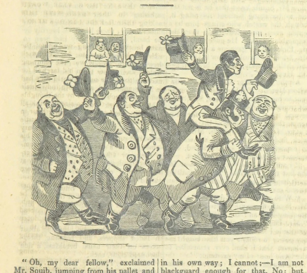 An illustration from The post-humorous notes of the Pickwickian Club. Edited by “Bos”. Illustrated with ... engravings, 1837, leaf 141