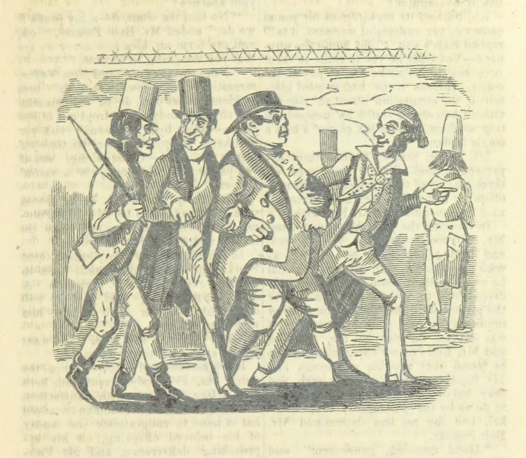 An illustration from The post-humorous notes of the Pickwickian Club. Edited by “Bos”. Illustrated with ... engravings, 1837, leaf 145