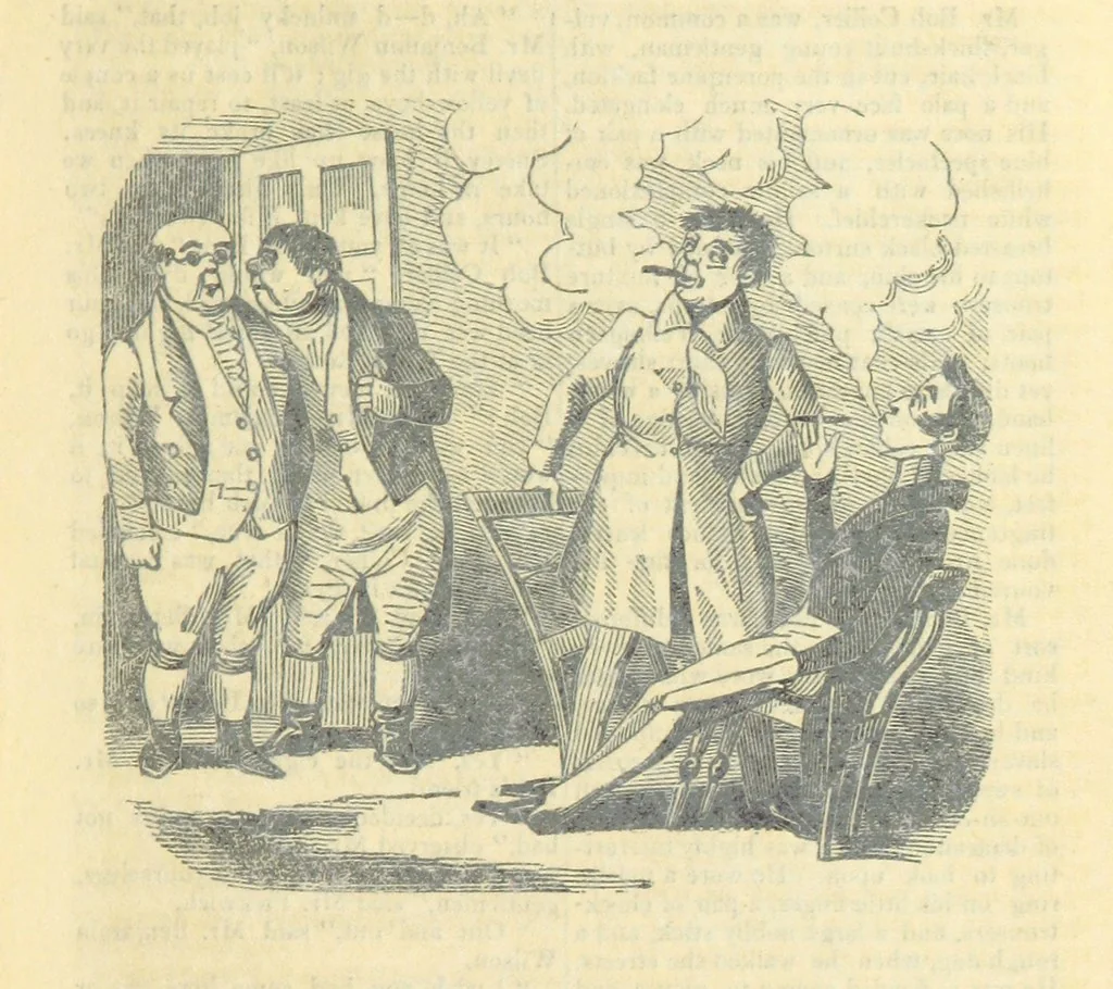 An illustration from The post-humorous notes of the Pickwickian Club. Edited by “Bos”. Illustrated with ... engravings, 1837, leaf 153