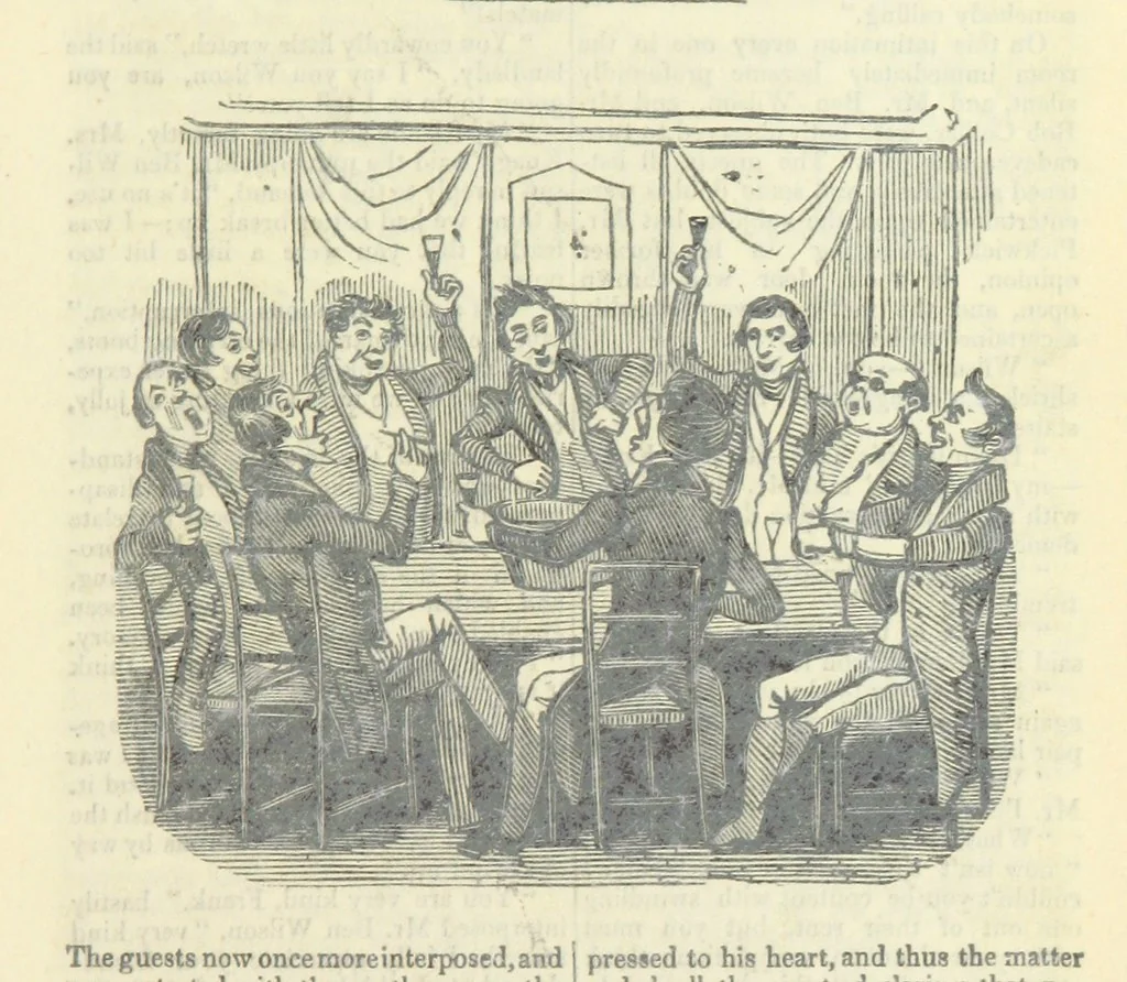 An illustration from The post-humorous notes of the Pickwickian Club. Edited by “Bos”. Illustrated with ... engravings, 1837, leaf 173