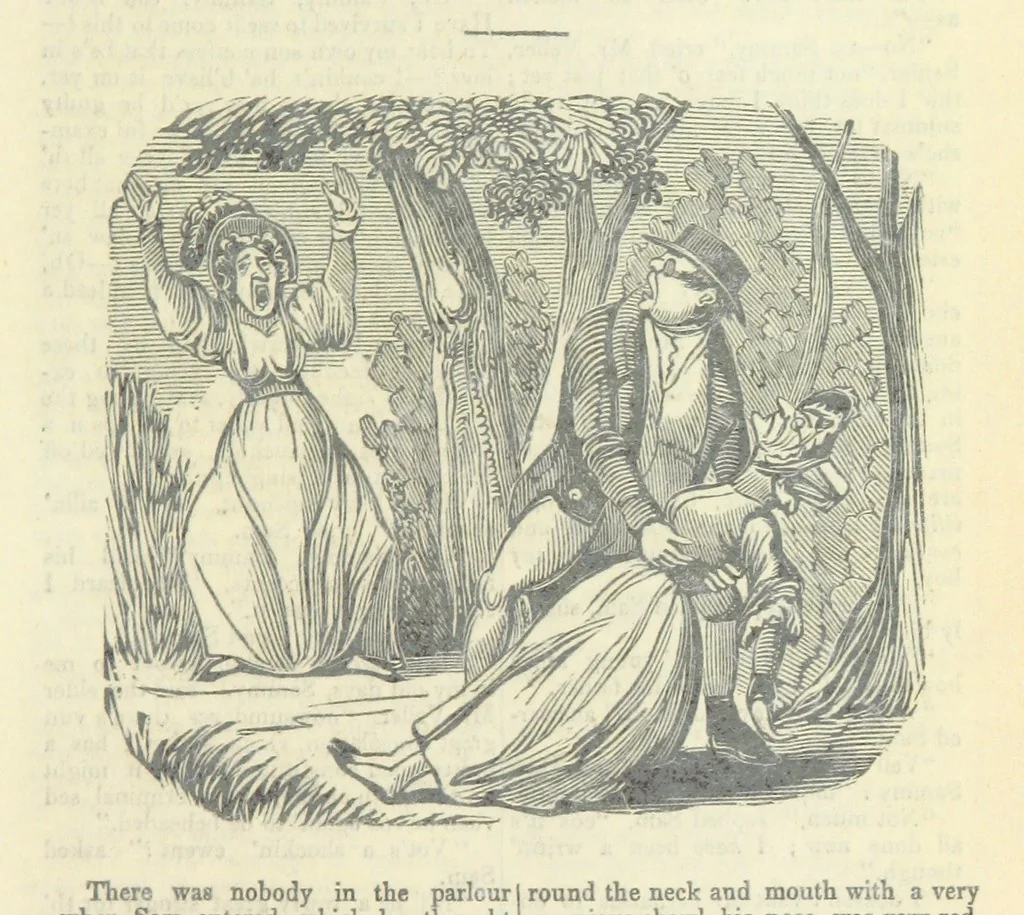 An illustration from The post-humorous notes of the Pickwickian Club. Edited by “Bos”. Illustrated with ... engravings, 1837, leaf 229