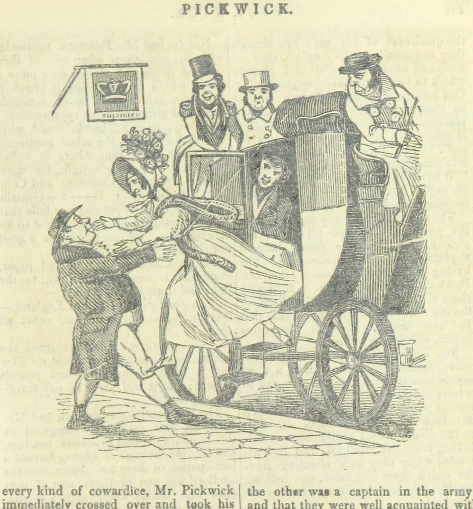 An illustration from The post-humorous notes of the Pickwickian Club. Edited by “Bos”. Illustrated with ... engravings, 1837, leaf 249