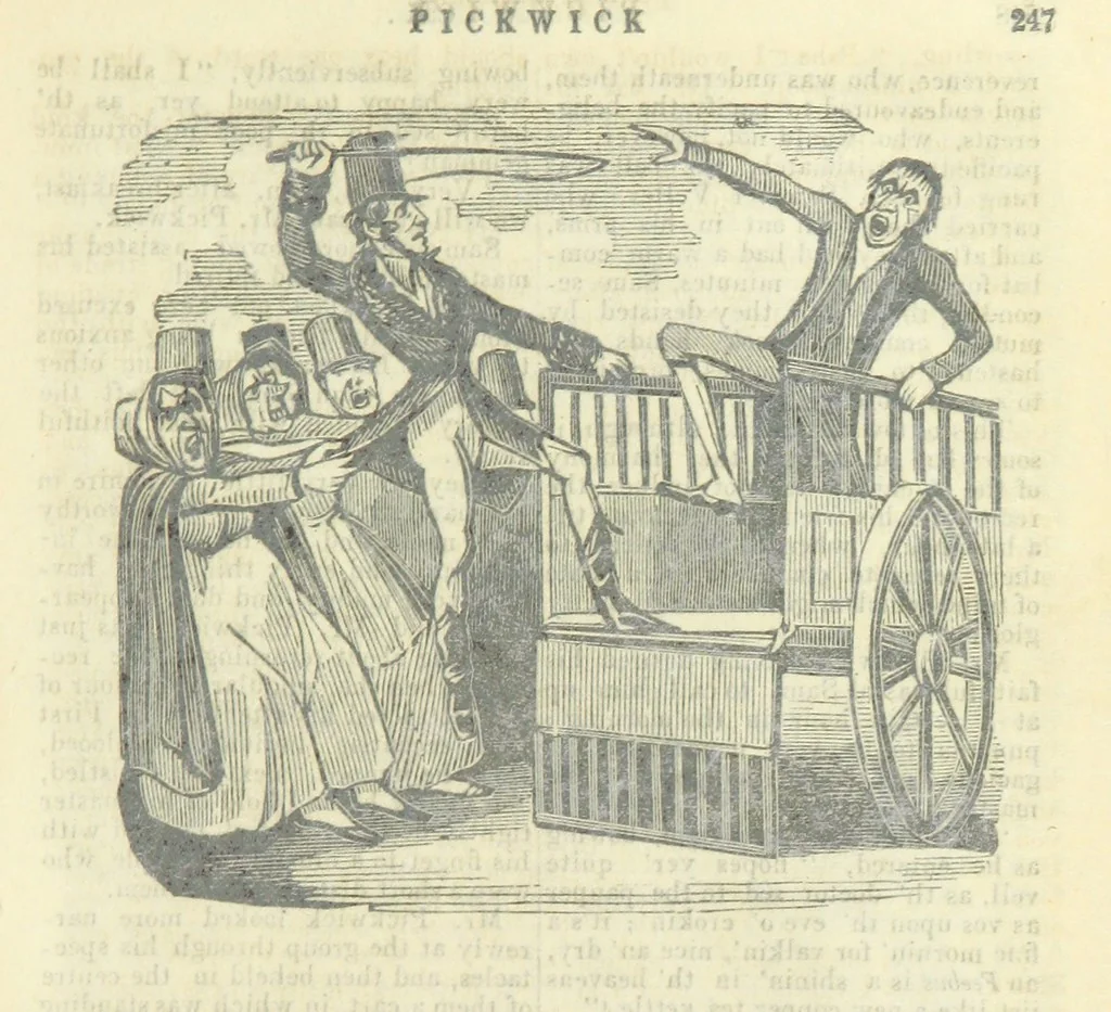 An illustration from The post-humorous notes of the Pickwickian Club. Edited by “Bos”. Illustrated with ... engravings, 1837, leaf 267