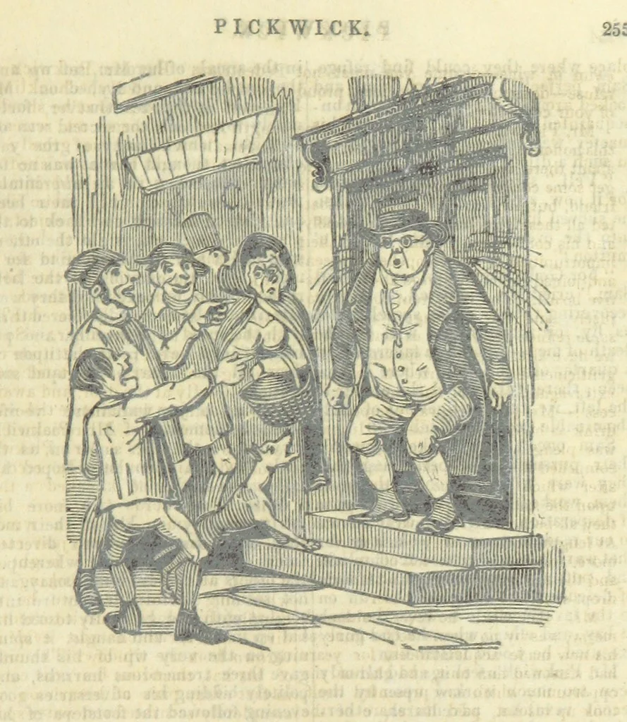 An illustration from The post-humorous notes of the Pickwickian Club. Edited by “Bos”. Illustrated with ... engravings, 1837, leaf 275