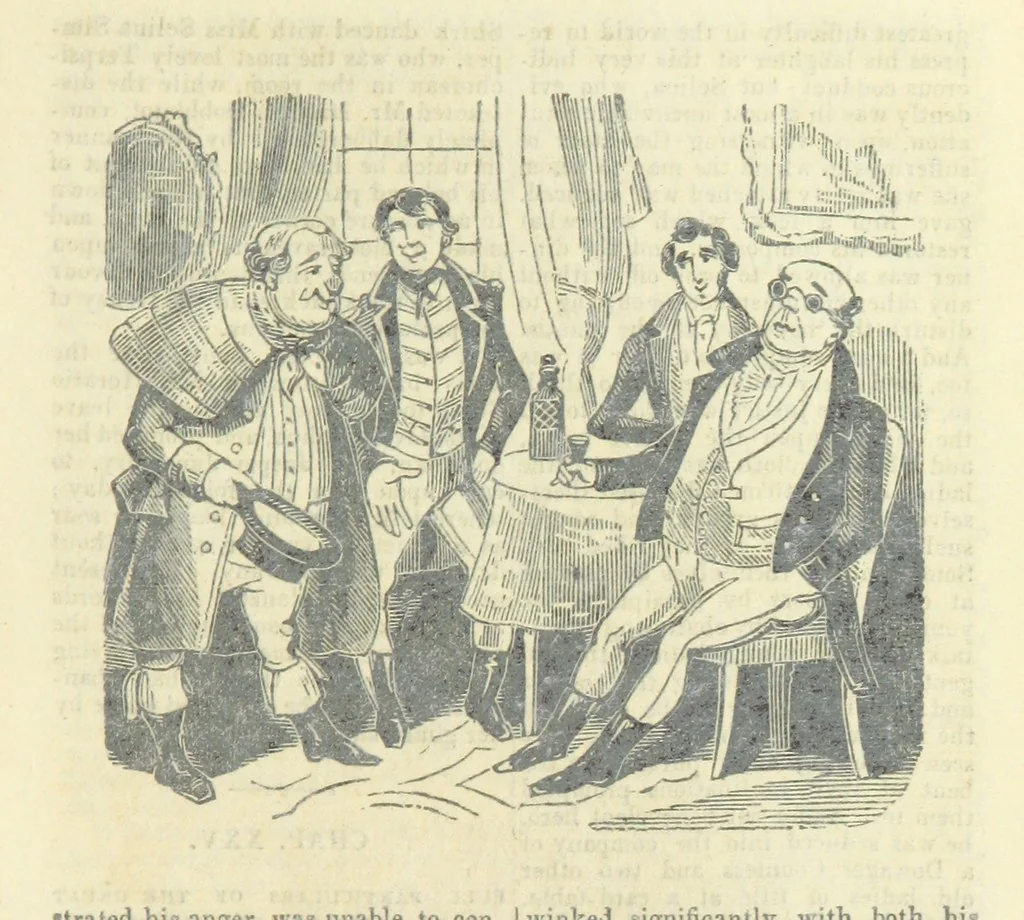 An illustration from The post-humorous notes of the Pickwickian Club. Edited by “Bos”. Illustrated with ... engravings, 1837, leaf 331