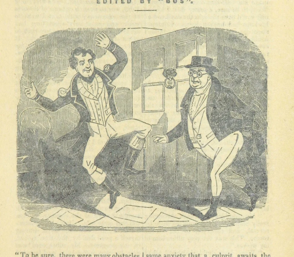 An illustration from The post-humorous notes of the Pickwickian Club. Edited by “Bos”. Illustrated with ... engravings, 1837, leaf 359