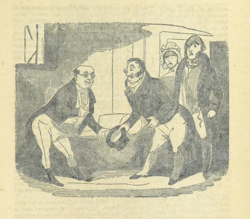 An illustration from The post-humorous notes of the Pickwickian Club. Edited by “Bos”. Illustrated with ... engravings, 1837, leaf 363