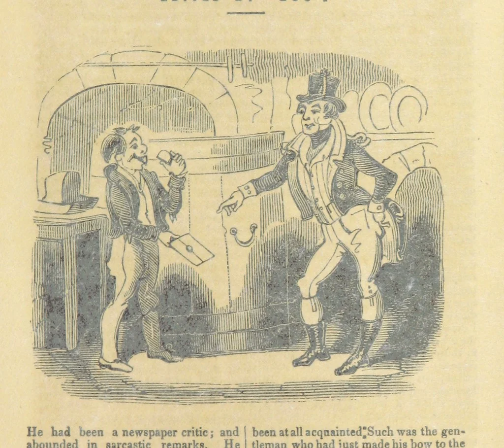 An illustration from The post-humorous notes of the Pickwickian Club. Edited by “Bos”. Illustrated with ... engravings, 1837, leaf 375