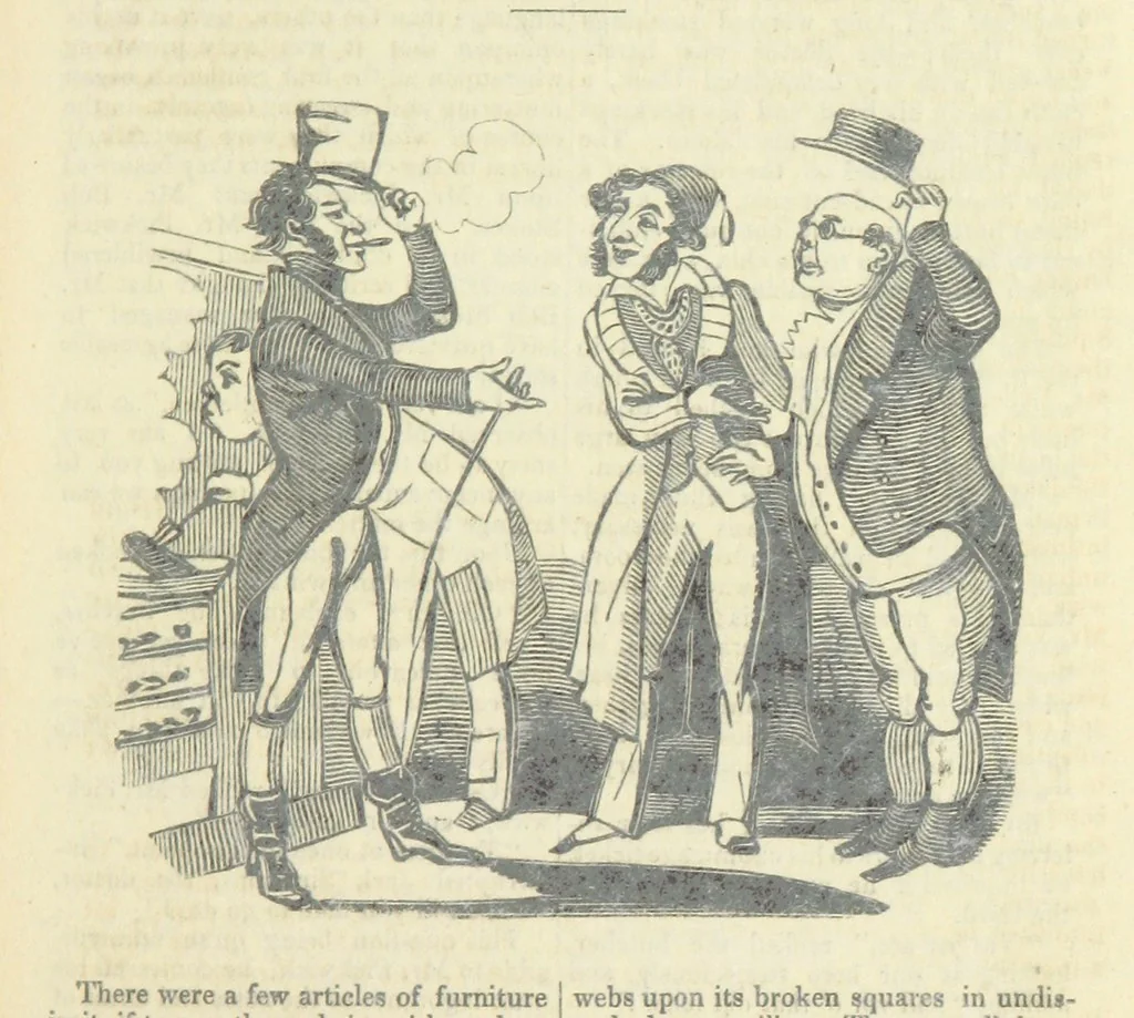 An illustration from The post-humorous notes of the Pickwickian Club. Edited by “Bos”. Illustrated with ... engravings, 1837, leaf 69