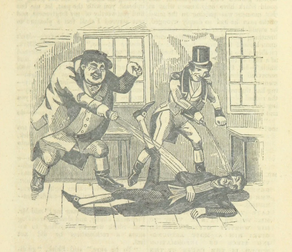 An illustration from The post-humorous notes of the Pickwickian Club. Edited by “Bos”. Illustrated with ... engravings, 1837, leaf 89