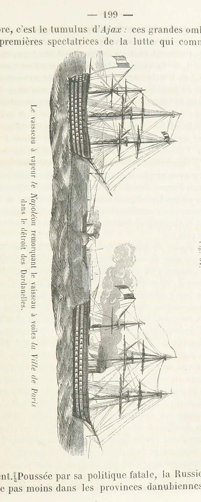 An illustration from Bataille de terre et de mer jusques et y compris la bataille de l'Alma, etc, 1855, leaf 215