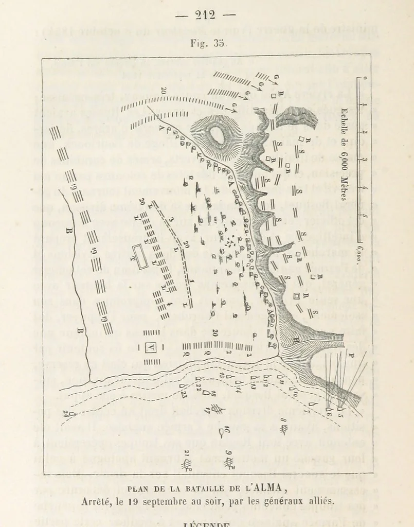 An illustration from Bataille de terre et de mer jusques et y compris la bataille de l'Alma, etc, 1855, leaf 228