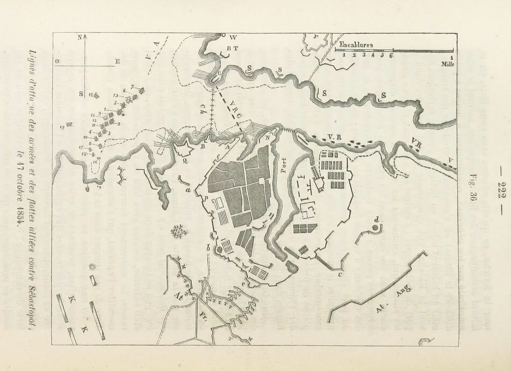 An illustration from Bataille de terre et de mer jusques et y compris la bataille de l'Alma, etc, 1855, leaf 238