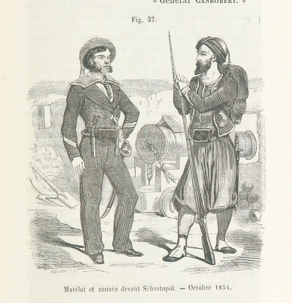 An illustration from Bataille de terre et de mer jusques et y compris la bataille de l'Alma, etc, 1855, leaf 243