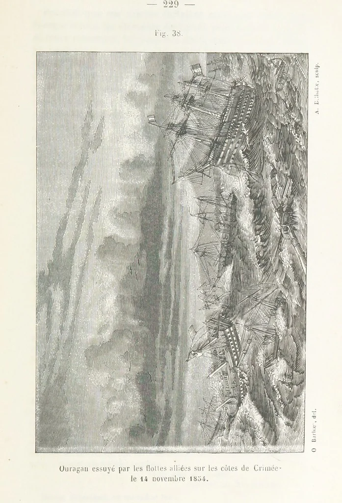 An illustration from Bataille de terre et de mer jusques et y compris la bataille de l'Alma, etc, 1855, leaf 245