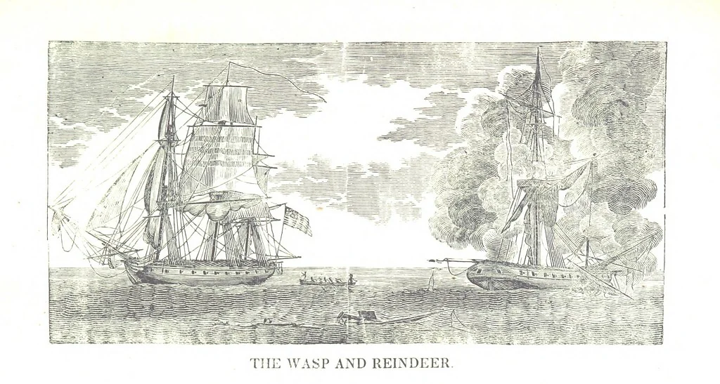 An illustration from The Naval Monument, containing official and other accounts of all the battles fought between the navies of the United States and Great Britain during the late war; and an account of the war with Algiers. With twenty-five engravings, to which is annexed a naval register of the United States ... brought down to ... 1836, 1836, leaf 179