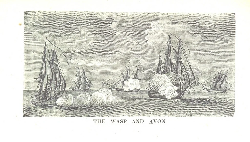 An illustration from The Naval Monument, containing official and other accounts of all the battles fought between the navies of the United States and Great Britain during the late war; and an account of the war with Algiers. With twenty-five engravings, to which is annexed a naval register of the United States ... brought down to ... 1836, 1836, leaf 187