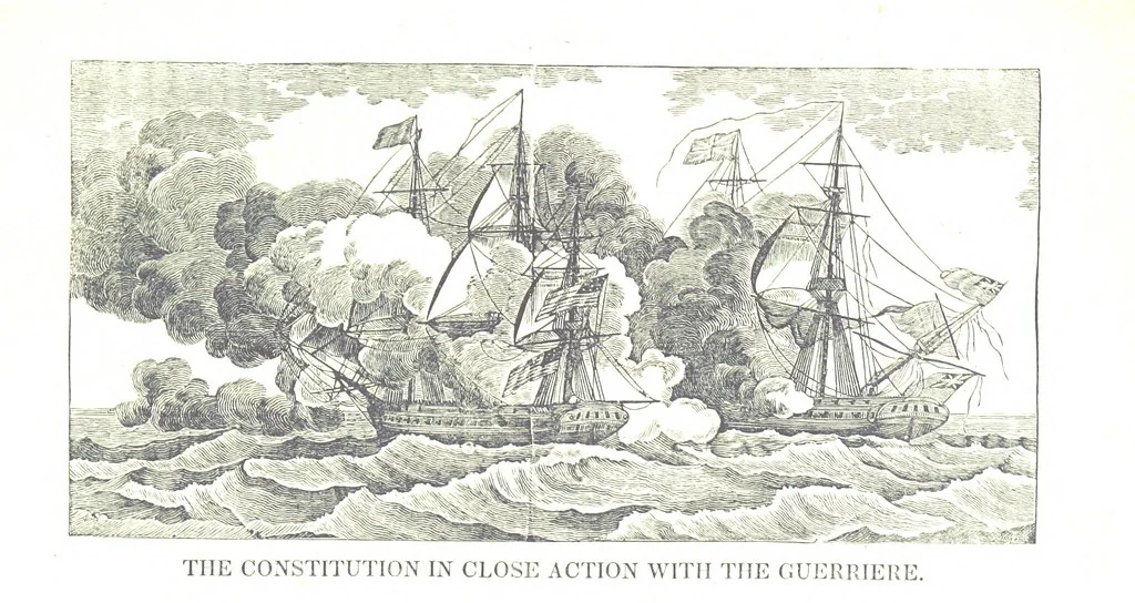 An illustration from The Naval Monument, containing official and other accounts of all the battles fought between the navies of the United States and Great Britain during the late war; and an account of the war with Algiers. With twenty-five engravings, to which is annexed a naval register of the United States ... brought down to ... 1836, 1836, leaf 33