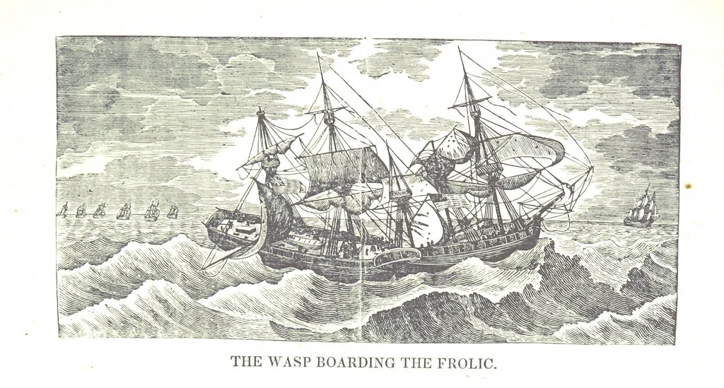 An illustration from The Naval Monument, containing official and other accounts of all the battles fought between the navies of the United States and Great Britain during the late war; and an account of the war with Algiers. With twenty-five engravings, to which is annexed a naval register of the United States ... brought down to ... 1836, 1836, leaf 39