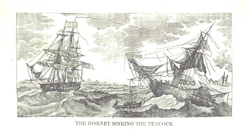 An illustration from The Naval Monument, containing official and other accounts of all the battles fought between the navies of the United States and Great Britain during the late war; and an account of the war with Algiers. With twenty-five engravings, to which is annexed a naval register of the United States ... brought down to ... 1836, 1836, leaf 69