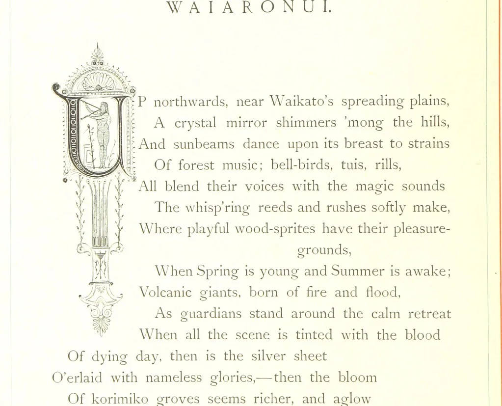An illustration from Musings in Maoriland ... [In verse.] With an historical sketch by Sir Robert Stout and preface by Sir George Grey. Illustrated, etc, 1890, leaf 126