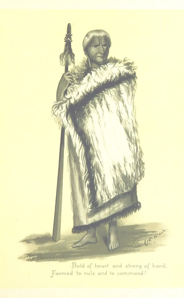 An illustration from Musings in Maoriland ... [In verse.] With an historical sketch by Sir Robert Stout and preface by Sir George Grey. Illustrated, etc, 1890, leaf 55