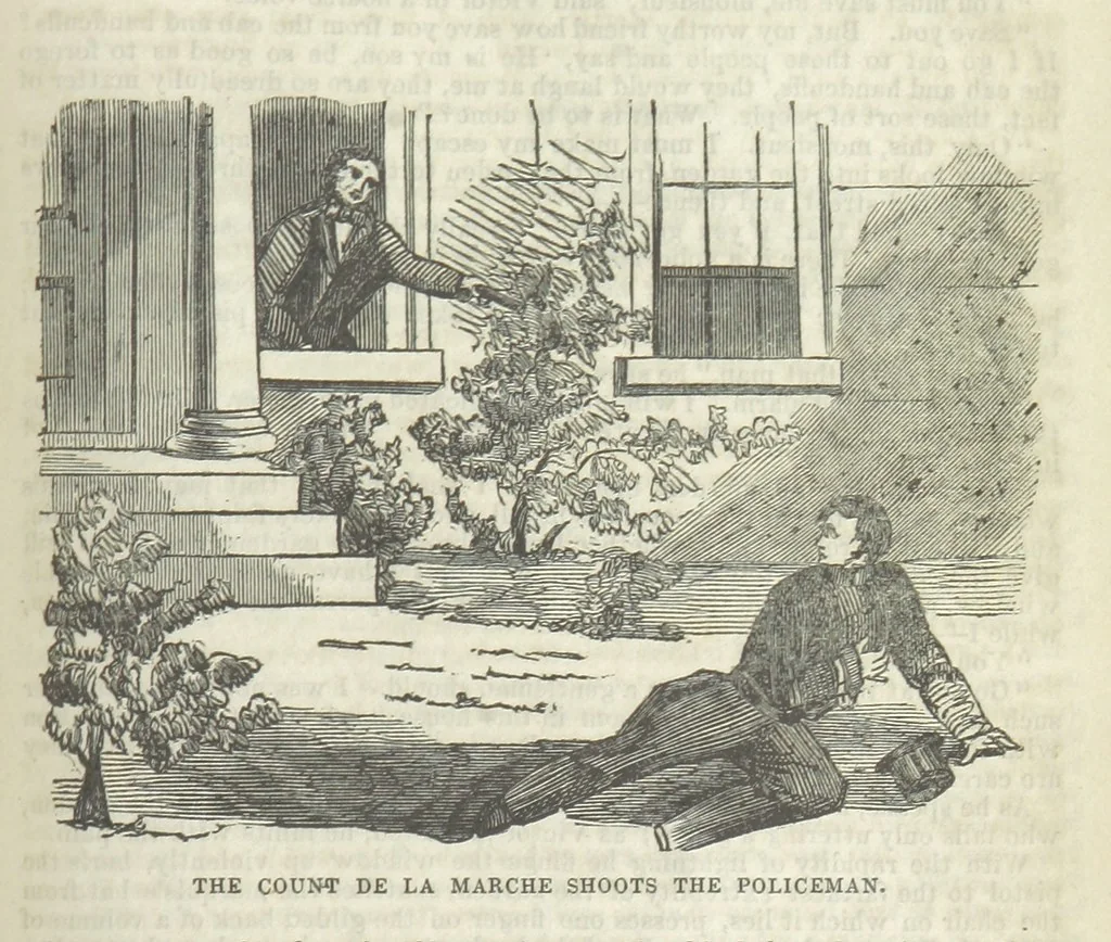 An illustration from The Trail of the Serpent; or, the Secret of the heath, 1861, leaf 191