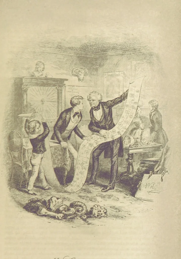 An illustration from Rowland Bradshaw, his Struggles and Adventures on the Way to Fame. By the author of “Raby Rattler” [i.e. Thomas Hall]. With twenty-eight illustrations on steel by S. P. Fletcher, 1848, leaf 291