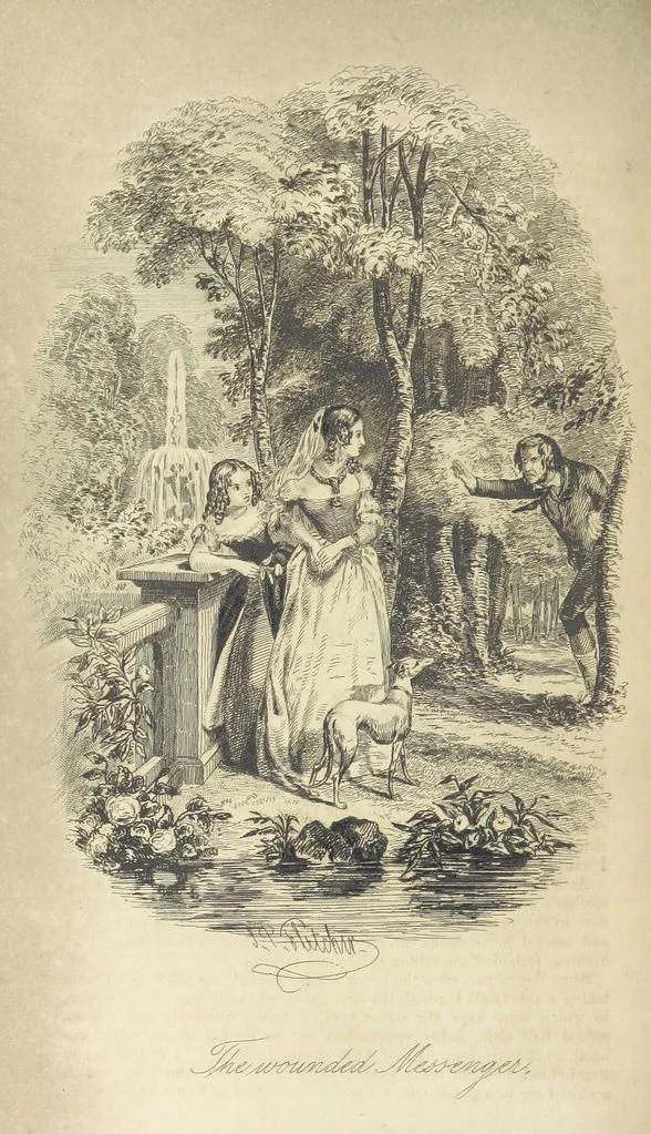 An illustration from Rowland Bradshaw, his Struggles and Adventures on the Way to Fame. By the author of “Raby Rattler” [i.e. Thomas Hall]. With twenty-eight illustrations on steel by S. P. Fletcher, 1848, leaf 362