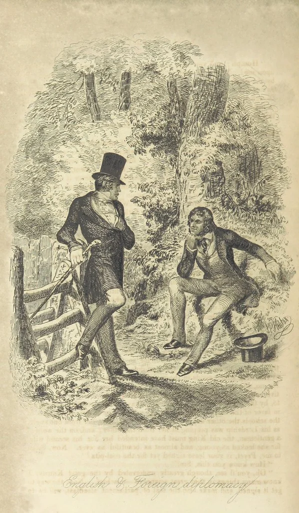 An illustration from Rowland Bradshaw, his Struggles and Adventures on the Way to Fame. By the author of “Raby Rattler” [i.e. Thomas Hall]. With twenty-eight illustrations on steel by S. P. Fletcher, 1848, leaf 418