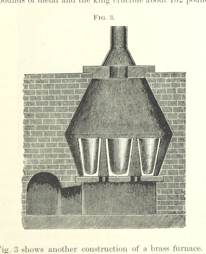 An illustration from The Metallic Alloys. A practical guide for the manufacture of all kinds of alloys, amalgams, and solders ... New, revised and enlarged edition, 1896, leaf 197