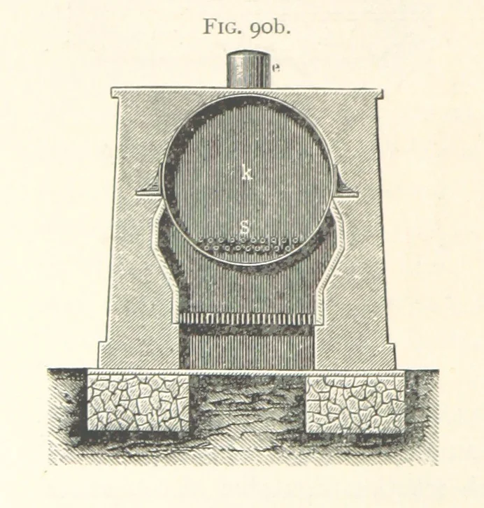 An illustration from Petroleum ... Together with the occurrence and uses of natural gas. Edited chiefly from the German of Prof. Hans Hoefer and Dr. Alexander Veith, by W. T. Brannt ... Illustrated, etc. (Based upon “Das Erdoel und seine Verwandten,” von Prof. H. Hoefer, and “Das Erdoel und seine Verarbeitung,” von Dr. A. Veith.), 1895, leaf 342