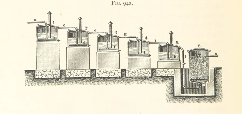 An illustration from Petroleum ... Together with the occurrence and uses of natural gas. Edited chiefly from the German of Prof. Hans Hoefer and Dr. Alexander Veith, by W. T. Brannt ... Illustrated, etc. (Based upon “Das Erdoel und seine Verwandten,” von Prof. H. Hoefer, and “Das Erdoel und seine Verarbeitung,” von Dr. A. Veith.), 1895, leaf 350