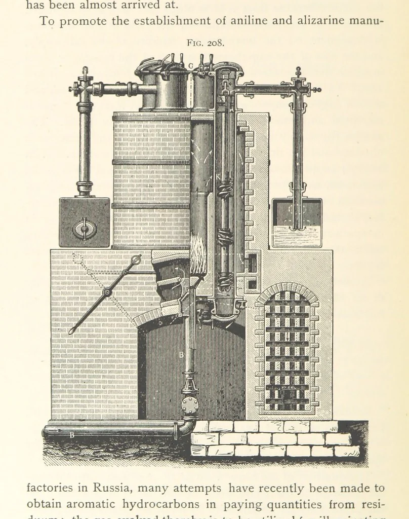 An illustration from Petroleum ... Together with the occurrence and uses of natural gas. Edited chiefly from the German of Prof. Hans Hoefer and Dr. Alexander Veith, by W. T. Brannt ... Illustrated, etc. (Based upon “Das Erdoel und seine Verwandten,” von Prof. H. Hoefer, and “Das Erdoel und seine Verarbeitung,” von Dr. A. Veith.), 1895, leaf 640
