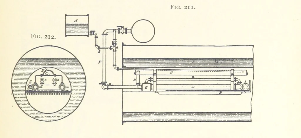 An illustration from Petroleum ... Together with the occurrence and uses of natural gas. Edited chiefly from the German of Prof. Hans Hoefer and Dr. Alexander Veith, by W. T. Brannt ... Illustrated, etc. (Based upon “Das Erdoel und seine Verwandten,” von Prof. H. Hoefer, and “Das Erdoel und seine Verarbeitung,” von Dr. A. Veith.), 1895, leaf 655