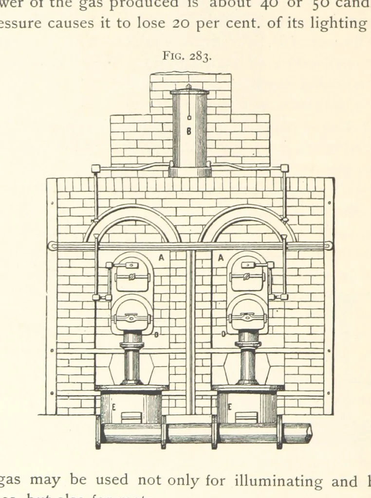 An illustration from Petroleum ... Together with the occurrence and uses of natural gas. Edited chiefly from the German of Prof. Hans Hoefer and Dr. Alexander Veith, by W. T. Brannt ... Illustrated, etc. (Based upon “Das Erdoel und seine Verwandten,” von Prof. H. Hoefer, and “Das Erdoel und seine Verarbeitung,” von Dr. A. Veith.), 1895, leaf 720
