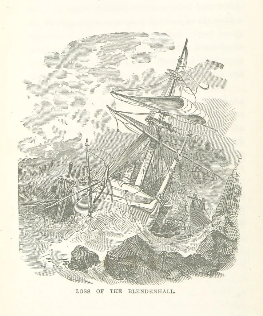 An illustration from Thrilling Adventures by Land and Sea. Being remarkable historical facts gathered from authentic sources. [With plates, 1852, leaf 176