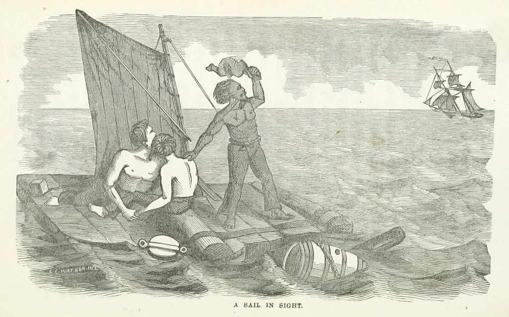 An illustration from Thrilling Adventures by Land and Sea. Being remarkable historical facts gathered from authentic sources. [With plates, 1852, leaf 403