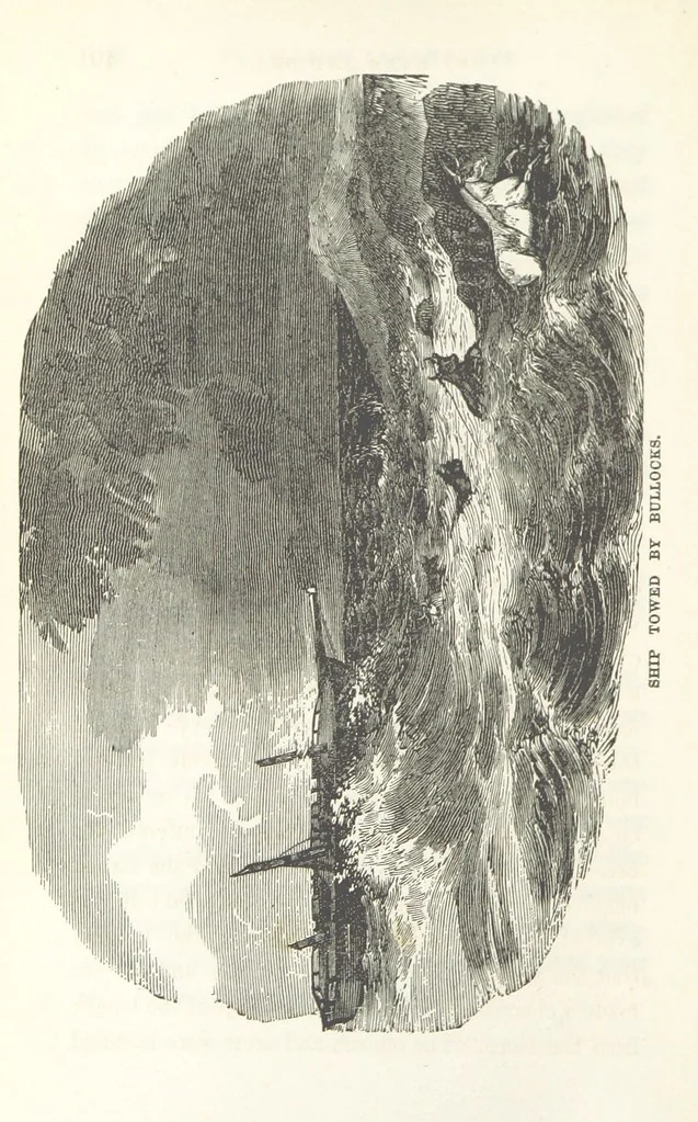 An illustration from Thrilling Adventures by Land and Sea. Being remarkable historical facts gathered from authentic sources. [With plates, 1852, leaf 498