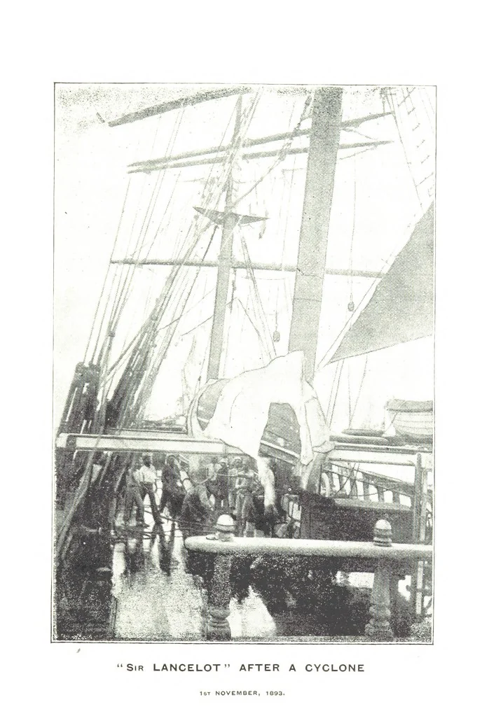 An illustration from New Handbook for the Indian Ocean, Arabian Sea and Bay of Bengal, with miscellaneous subjects for sail and steam, Mauritius cyclones and currents, moon observations and sail-making. [With plates and maps, 1898, leaf 171