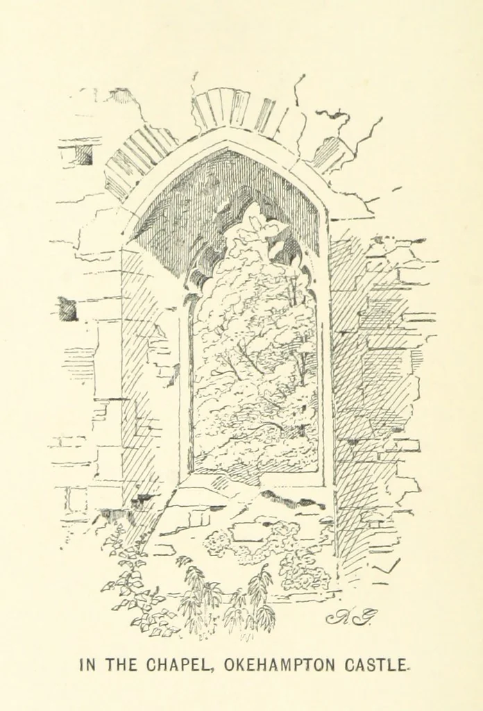An illustration from Some Account of the Barony and Town of Okehampton ... Including the journals kept by Messrs. Rattenbury and Shebbeare ... from the 21 James I., to the death of William III.; with notes genealogical, descriptive, and explanatory ... Edited and enlarged from the collections made by W. B. Bridges, the Rev. C. Thomas and the Rev. H. G. Fothergill ... A new edition, with additional chapters, edited by W. H. K. Wright, 1889, leaf 96