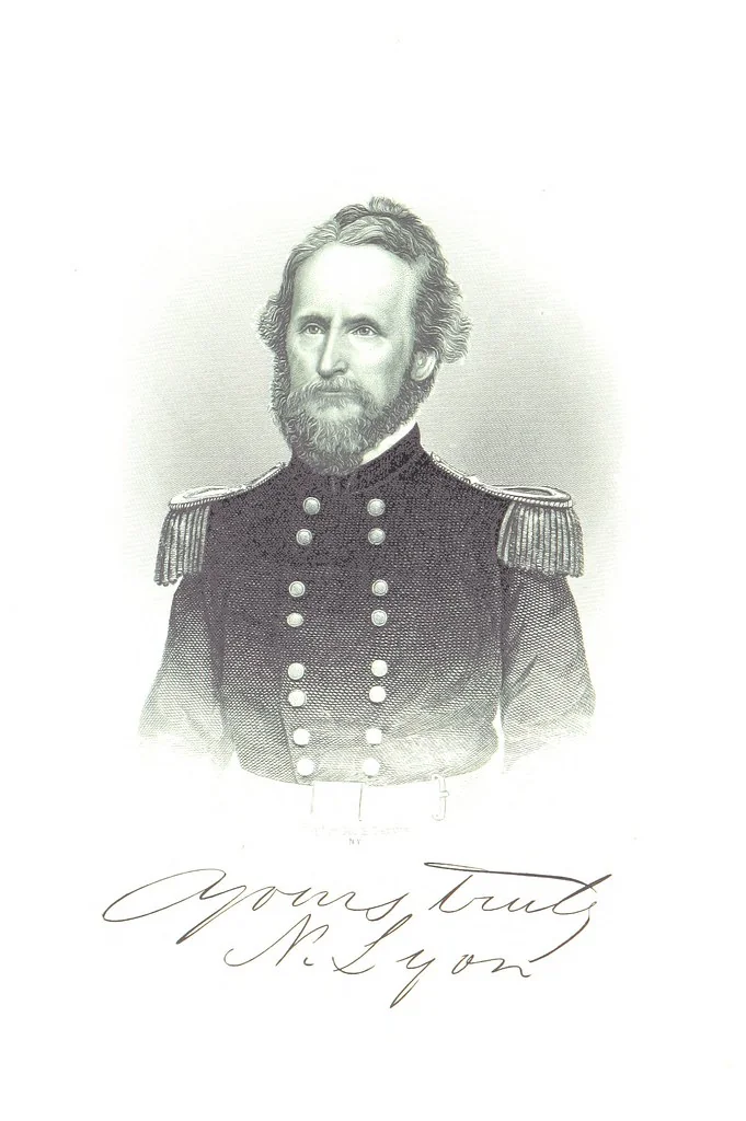 An illustration from The Civil War on the Border. A narrative of operations in Missouri, Kansas, Arkansas, and the Indian Territory during the years 1861-62 (1863-65), based upon the official reports ... Second edition, revised. [With portraits and maps, 1891, leaf 8