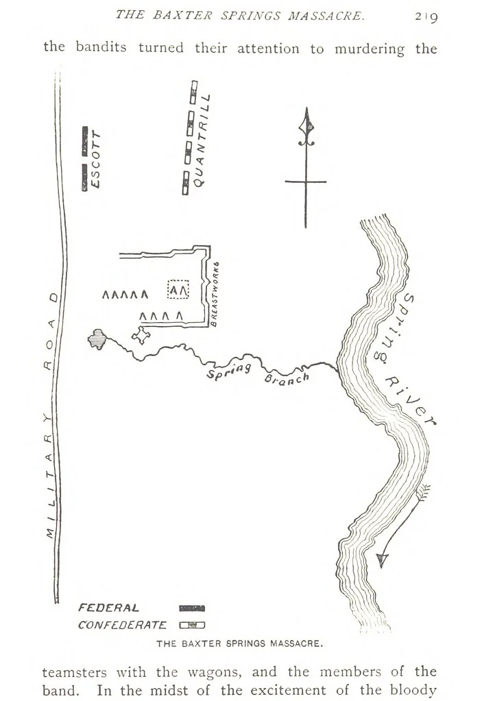 An illustration from The Civil War on the Border. A narrative of operations in Missouri, Kansas, Arkansas, and the Indian Territory during the years 1861-62 (1863-65), based upon the official reports ... Second edition, revised. [With portraits and maps, 1891, leaf 251