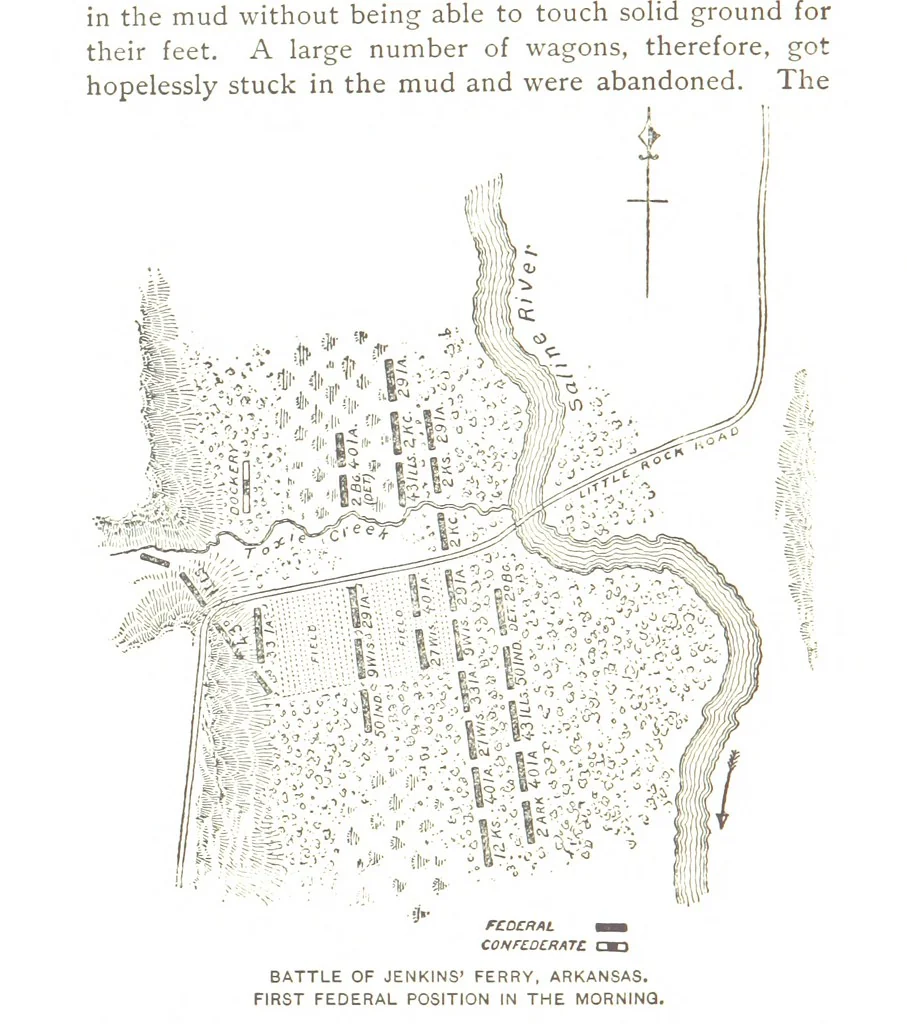 An illustration from The Civil War on the Border. A narrative of operations in Missouri, Kansas, Arkansas, and the Indian Territory during the years 1861-62 (1863-65), based upon the official reports ... Second edition, revised. [With portraits and maps, 1891, leaf 342
