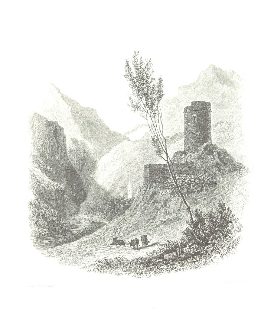 An illustration from Illustrations of the Passes of the Alps, by which Italy communicates with France, Switzerland, and Germany, 1877, leaf 107