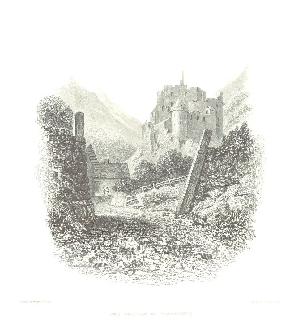 An illustration from Illustrations of the Passes of the Alps, by which Italy communicates with France, Switzerland, and Germany, 1877, leaf 207