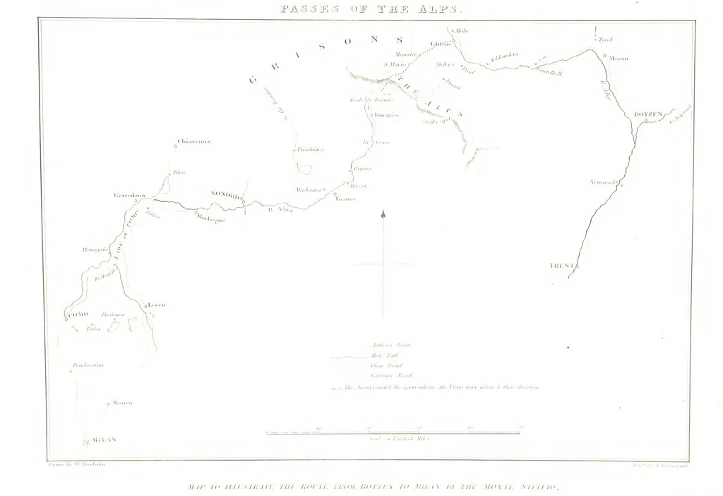 An illustration from Illustrations of the Passes of the Alps, by which Italy communicates with France, Switzerland, and Germany, 1877, leaf 209