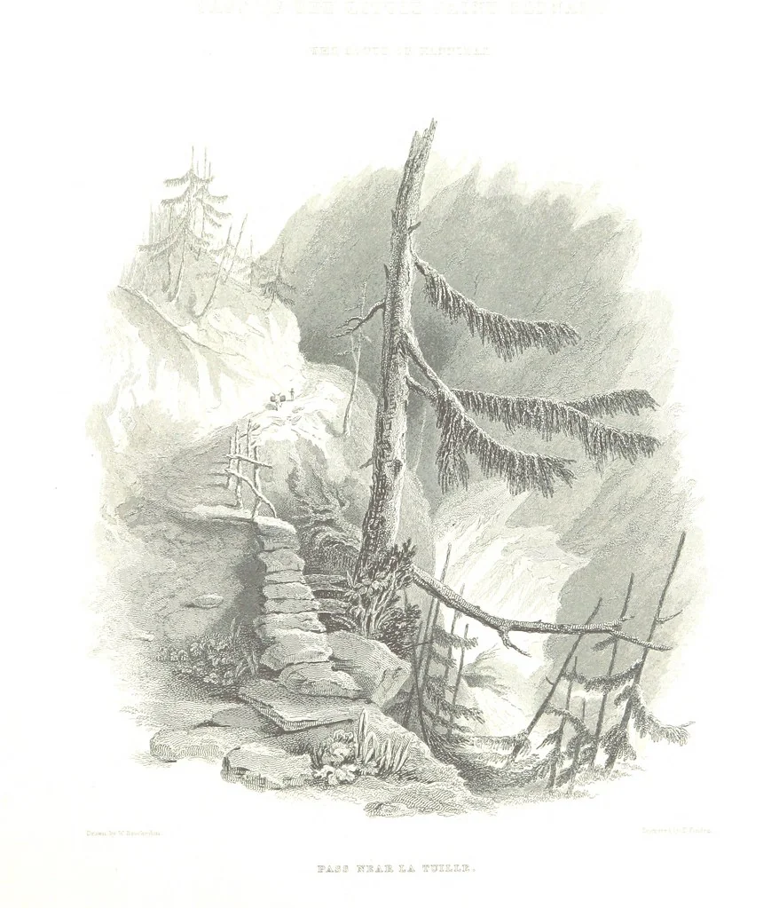 An illustration from Illustrations of the Passes of the Alps, by which Italy communicates with France, Switzerland, and Germany, 1877, leaf 25