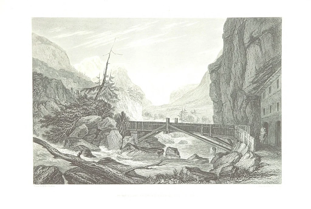 An illustration from Illustrations of the Passes of the Alps, by which Italy communicates with France, Switzerland, and Germany, 1877, leaf 35